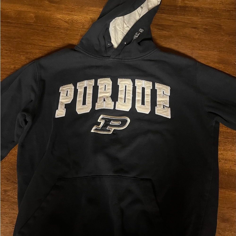 Stadium Athletics Black and Gray Purdue Hoodie